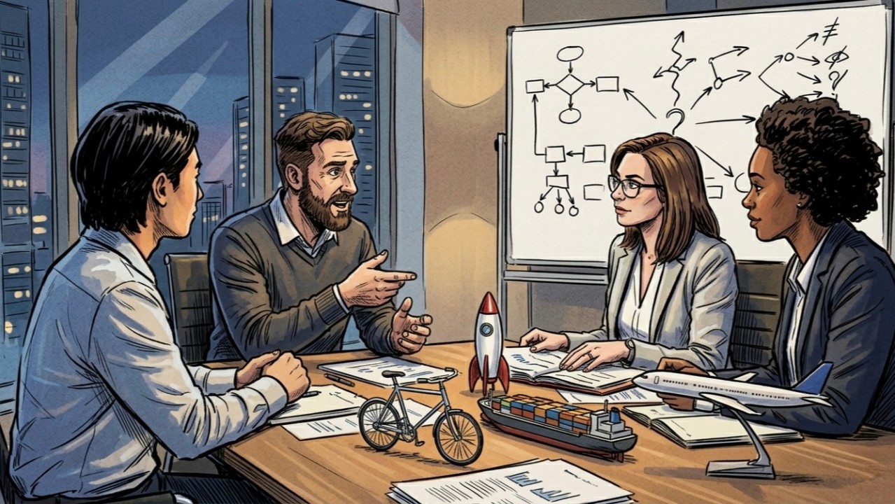 Illustrated cover about defining what AI adoption means before moving