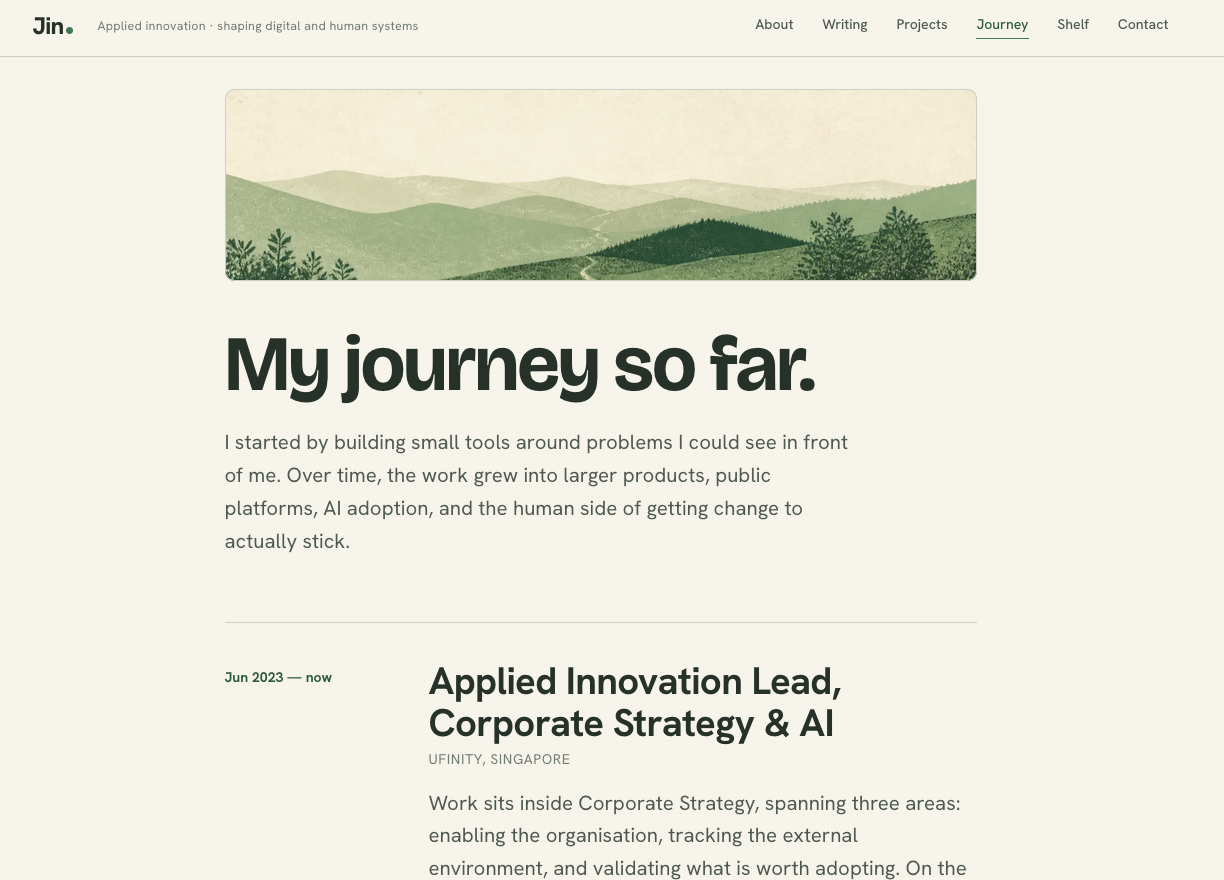 Personal site after redesign